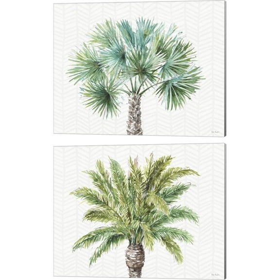 Great Art Now Mixed Greens 4 by Lisa Audit 2 Piece Canvas Art Set Each 15"W x 12"H