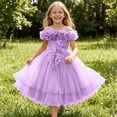 thumbnail image 5 of ATOGUTA Party Dresses for Girls Purple Sleeveless Tulle Long Formal Wedding Pageant Party Fancy Princess Ball Gown Dresses 7-13, 5 of 6