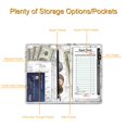thumbnail image 3 of Fintie Server Book Organizer with Zipper Pocket, PU Leather Restaurant Guest Check Presenters Card Holder for Waitress, Waiter, Bartender (Marble White), 3 of 7