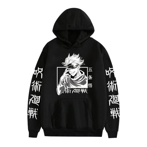KJCEWSTX Unisex Jujutsu Anime Hoodie Long Sleeves Gojo Satoru Print Sweatshirt Pullover