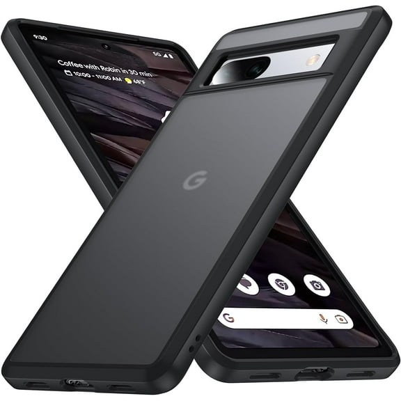Soft Touch Series for Google Pixel 7a Case, [Anti-Fingerprint] [Slim Fit] with Military Protection Silicone Edge [Shockproof] Translucent Matte Hard Back Pixel 7a Phone Cover 5G, Black