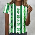 thumbnail image 6 of Uootdi St Patricks Day Shirt Women Crewneck Pullover Tees Funny Clover Print Short Sleeve Tops Lucky Irish Shamrock T Shirts Gift, 6 of 7
