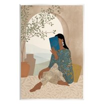 Stupell Industries Boho Woman Reading Botanical & Floral Painting Unframed Art Print Wall Art, 10 x 15