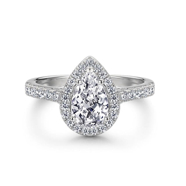Anillo solitario de cristal de moda para mujer, anillo de compromiso de boda de Zirconia delicada, anillo de matrimonio de promesa de Color plateado para joyería nupcial Tan Jianjun unisex