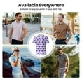 thumbnail image 5 of Picia Purple argyle Print Men's Polo Shirt, Two-Button Closure Pique Polo Shirt, Summer Fashion Golf Shirt-3X-Large, 5 of 6