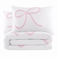 thumbnail image 6 of Truly Soft Textured Bow-Embroidered White and Pink 3-Piece Full/Queen Comforter Set, OEKO-TEX Certified, 6 of 8
