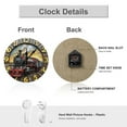 thumbnail image 3 of Wall Clock Decorative - Retro Steam Train A Print 2D Vintage Wall Clocks Battery Operated Silent Non-Ticking for Bedroom, Living Room, Kitchen, Office, Classroom, 10 Inch, 3 of 7