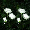 thumbnail image 4 of Solar Garden Rose Light Realistic LED Rose Flower Cemetery Decoration Stake Light Garden Courtyard Grave Decorative Waterproof (1pc White Rose), 4 of 7