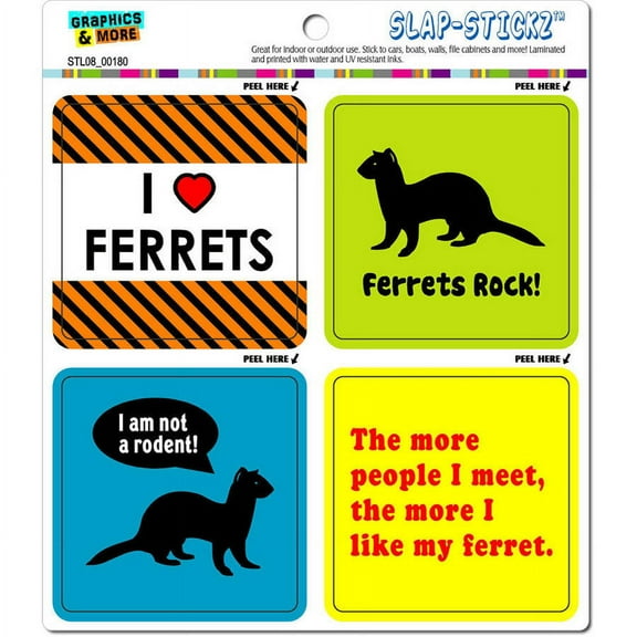 Ferret Funny Love Automotive Car Window Locker Bumper Stickers