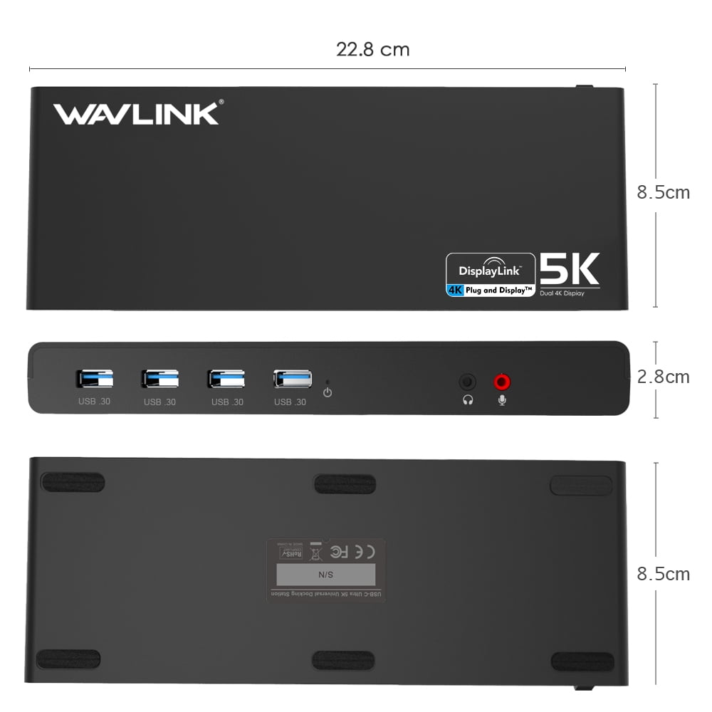 WAVLINK USB Docking Station for MacBook Pro/Windows with 65W Charging, USB to DP + 1 HDMI 4K Dock, Compatible with MacBook Neo