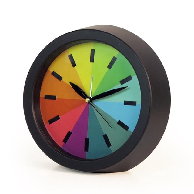 Despertador Rainbow Ultra Quiet de plástico negro con dibujos animados