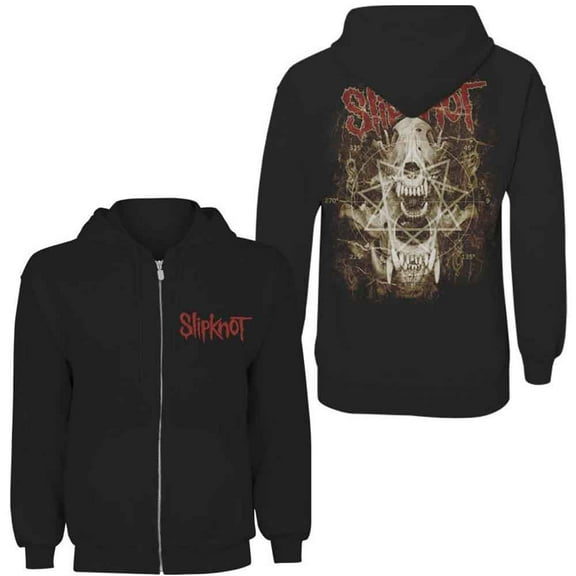 Slipknot Unisex Zipped Hoodie Sweatshirt Skull Teeth (Back Print) (Small)