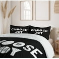 thumbnail image 6 of Ambesonne Choose Joy Duvet Cover Sets, Geometric Design Floral, 2-Queen, Dark Grey and White, 6 of 7