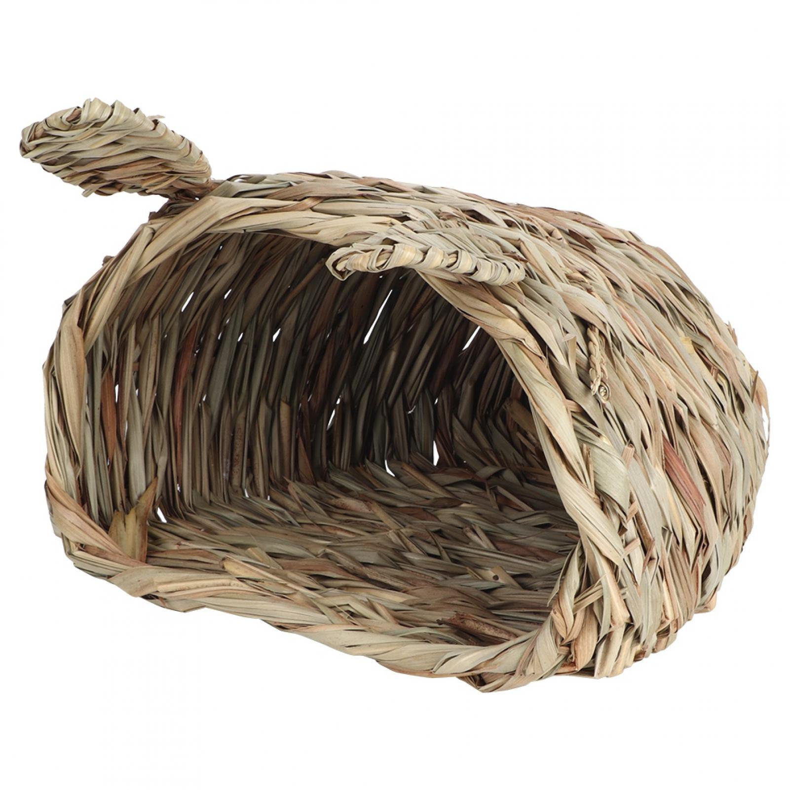 NFTIGB Straw Braid Rabbit Head Shape Small Animal Habitat, Natural Grass Nest for Hamster, Chinchilla, Hedgehog & Guinea Pig, Beige (11.02 x 9.84 x 5.91 inches / 28.00 x 25.00 x 15.00 cm)