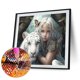 thumbnail image 5 of Pintura de diamante 5D DIY taladro redondo completo niña y bestia decoración arte artesanía 30x30cm, 5 of 9