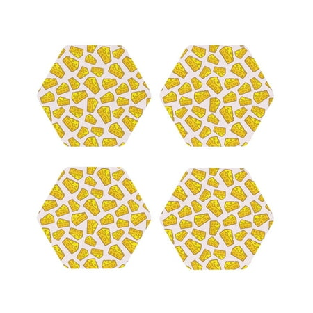 

Tideii Cheese for Leather Coasters 4 Pieces Anti-fouling and Anti-scalding Decorative Coasters Suitable for Restaurants Kitchens Coffee Shops-Hexagon