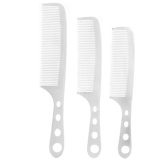 Peines de peluquería profesionales de metal para cortar y peinar el cabello: juego de 3, ideales para cabello fino, calidad de salón