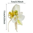 thumbnail image 3 of 6Pcs Artificial Flower Corsage Set for Wedding & Prom - Ivory White Orchid Boutonniere for Groom & Wrist Corsage for Bridesmaids, Homecoming, Anniversary, and Formal Events, 3 of 9