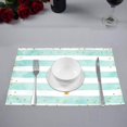 thumbnail image 2 of MKHERT Summer Gold Glitter Nautical Anchor and Dots On Mint Stripes Placemats Table Mats for Dining Room Kitchen Table Decoration 12x18 inch,Set of 6, 2 of 4