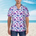 thumbnail image 4 of Lsque crystal Skull record lips pattern Hawaiian Shirt for Men, Unisex Summer Beach Casual Short Sleeve Button Down Shirts-Small, 4 of 9