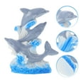 Qiysamall Marine Life Three Dolphin Figurine, Resin Dolphin Sculpture