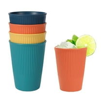 Wheat Straw Unbreakable Cups,4 Pack Reusable Water Drinking Glasses Sets of 4,Reusable Kitchen Cups Set for Kitchen Outdoor,Dishwasher Safe Tumblers, BPA Free(12 oz, 4 Color)