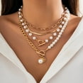 thumbnail image 4 of NICKSUN Dainty Layered Baroque Pearl OT Clasp Necklace for Women,Vintage Paperclip Pearl Chain Choker Necklace Adjustable Beaded Ball Chain Fashion Retro Charm Jewelry, 4 of 14