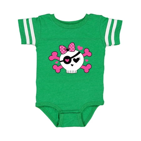 

Inktastic Girl Pirate Skull Valentine Gift Baby Girl Bodysuit