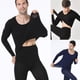 thumbnail image 3 of LUVCLS Conjunto de ropa interior y ropa interior térmica de felpa para hombre, camisetas y pantalones de algodón S ёв, 3 of 6