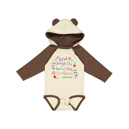 

Inktastic She is Fierce Funny Shakespeare Quote Gift Gift Baby Girl Long Sleeve Bodysuit