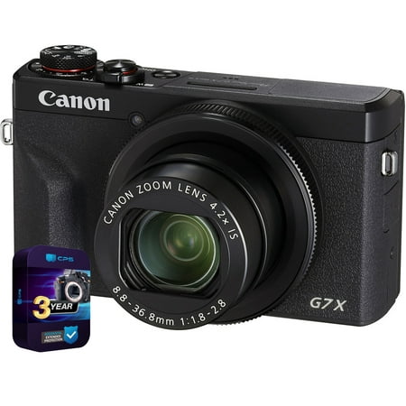 Canon 3637C001 PowerShot G7 X Mark III 20.1MP 4.2x Optical Zoom Digital Camera Black Bundle with 3 YR CPS Enhanced Protection Pack