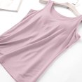 thumbnail image 5 of Royisotas Summer Ladies Tank Tops Pink Sleeveless Athletic Womens Camisole Crew Neck Built in Bra Yoga Solid Color Womens Cami Tops, 5 of 7