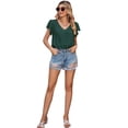 thumbnail image 1 of Top de verano para mujer,Top de manga corta para mujer Top informal para mujer Blusa de manga corta para mujer Funcionalidad inteligente, 1 of 6