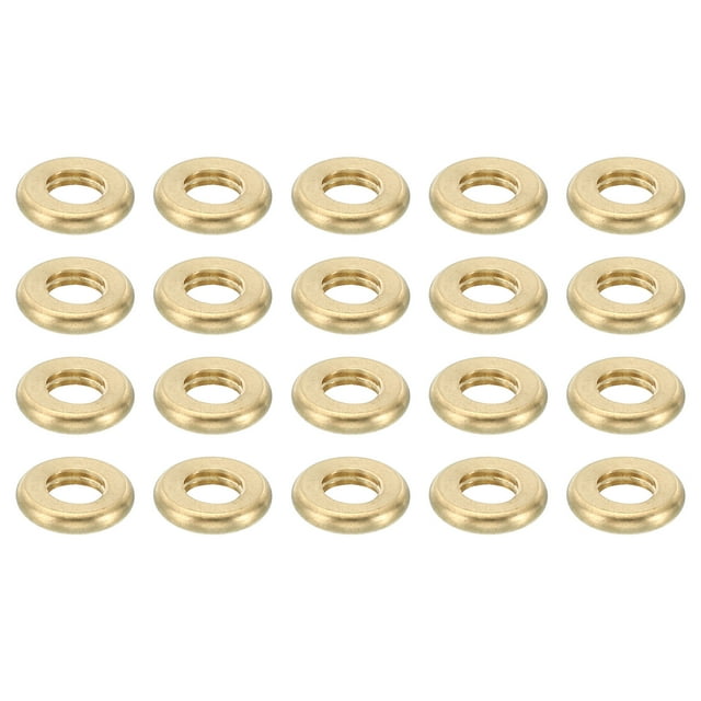 Unique Bargains M5x0.8 Brass Round Locknut 20 Pack Flat Wheel Ring Lock Nut Smooth Surface Decoration