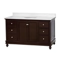 thumbnail image 5 of Bella 60" Single Bathroom Vanity with Chocolate Cabinet and Quartz Top, 5 of 6