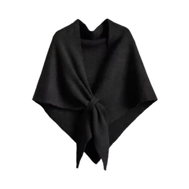Chal envolvente para mujer, regalo acogedor, suéter con hombros descubiertos, chal, bufanda suave para invierno Negro
