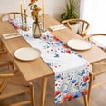 thumbnail image 3 of Table Runner 48 Inches Long for Kitchen Dining, Red Blue Flowers Dresser Scarf Farmhouse, Dining Table Decorations for Wedding/Parties, Spring Floral Elegant Pastoral Watercolor 13 x 48 In, 3 of 8