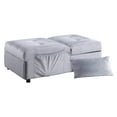 thumbnail image 2 of Newboti Furniture Modern Lift Top Storage Bench with Pull-out Bed 1pc Gray Velvet Tufted Solid Wood Furniture Convertible Chair 08013, 2 of 12