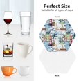 thumbnail image 6 of Pofeuu Watercolor Sailboat Print Coasters for Drinks, 4Pack PU Leather Coasters, Bar Drink Coasters for Tabletop Protection, Furniture from Damage-Hexagon, 6 of 6