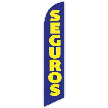 Cobb Promo Seguros Blue Advertising Feather Flag 12ft - Replacement Flag Only Without Poleset