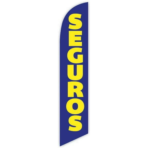 Cobb Promo Seguros Blue Advertising Feather Flag 12ft - Replacement Flag Only Without Poleset