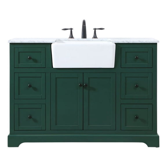 Elegant Decor Franklin 48" Wood Single Bathroom Vanity in Green