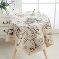 thumbnail image 2 of DJN Clearance Table Cloth Round Tablecloth Cotton Table Cloth With Lace Side Table Cover For Kitchen Dining Tabletop Decoration Diameter 41 Inch Cotton and linen Beige S, 2 of 7