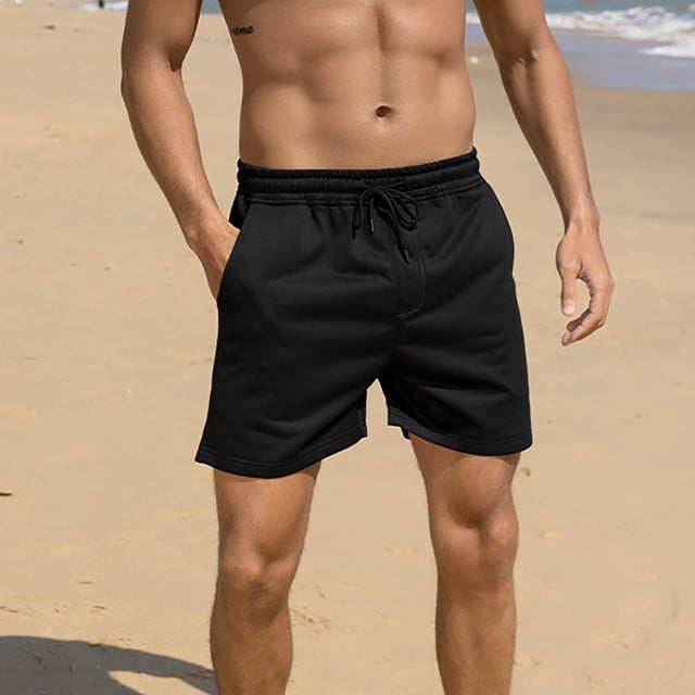 Ceisia Men's Gift Relaxed Knee-Length Beach Shorts Quick-Dry Elastic Waist Summer Multi-Color
