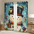 thumbnail image 2 of Manfei Kawaii Winter Snowman Curtains Pack of 2 (42x84 Each) for Kids, Merry Christmas Curtains Blackout, Cartoon Bird Bedroom Curtains, Window Curtains Home Decor, 2 of 6