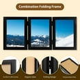 thumbnail image 3 of relayinert Hinged Photo Frame Foldable 4x6 Wooden Display Holder Family Collage Stand Vertically Excellent Craft Simple And Rustic Black Triple Fold 6 inch, 3 of 6