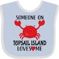 thumbnail image 3 of Inktastic Someone on Topsail Island Loves Me Boys or Girls Baby Bib, 3 of 4