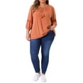 thumbnail image 2 of Agnes Orinda Women's Plus Size Tops Tassel Flutter Self Tie V Neck 3/4 Sleeve Blouses 4X Orange, 2 of 6