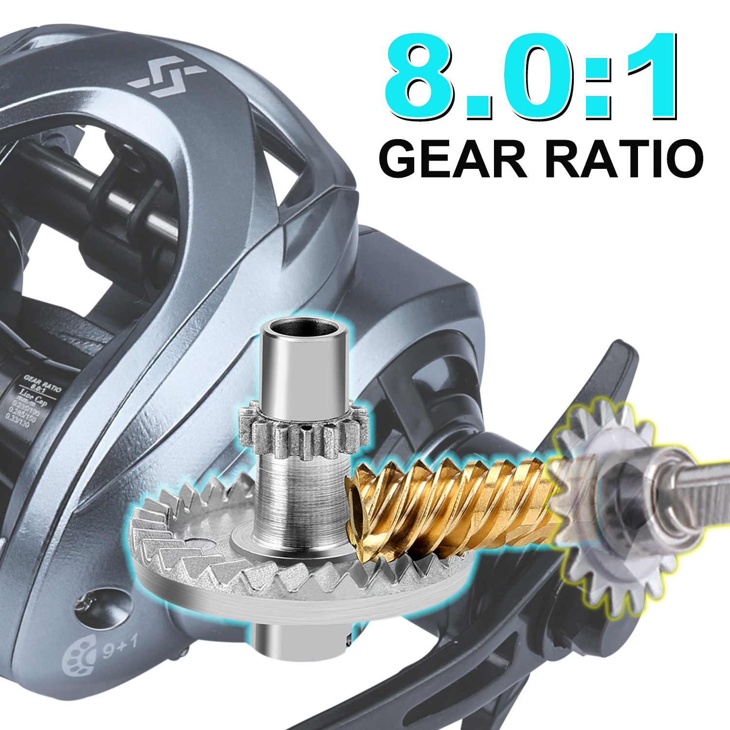 Sougayilang Baitcasting Reel Smooth 8:1 Gear Ratio With Magnetic Braking For Fishing Sougayilang Baitcasting Reel Smooth 8:1 Gear Ratio With Magnetic Braking For Fishing