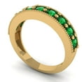thumbnail image 2 of 0.81 ctw Wedding Band for Women - 18K Yellow Gold Simulated Emerald Stackable Eternity Ring, 2 of 6